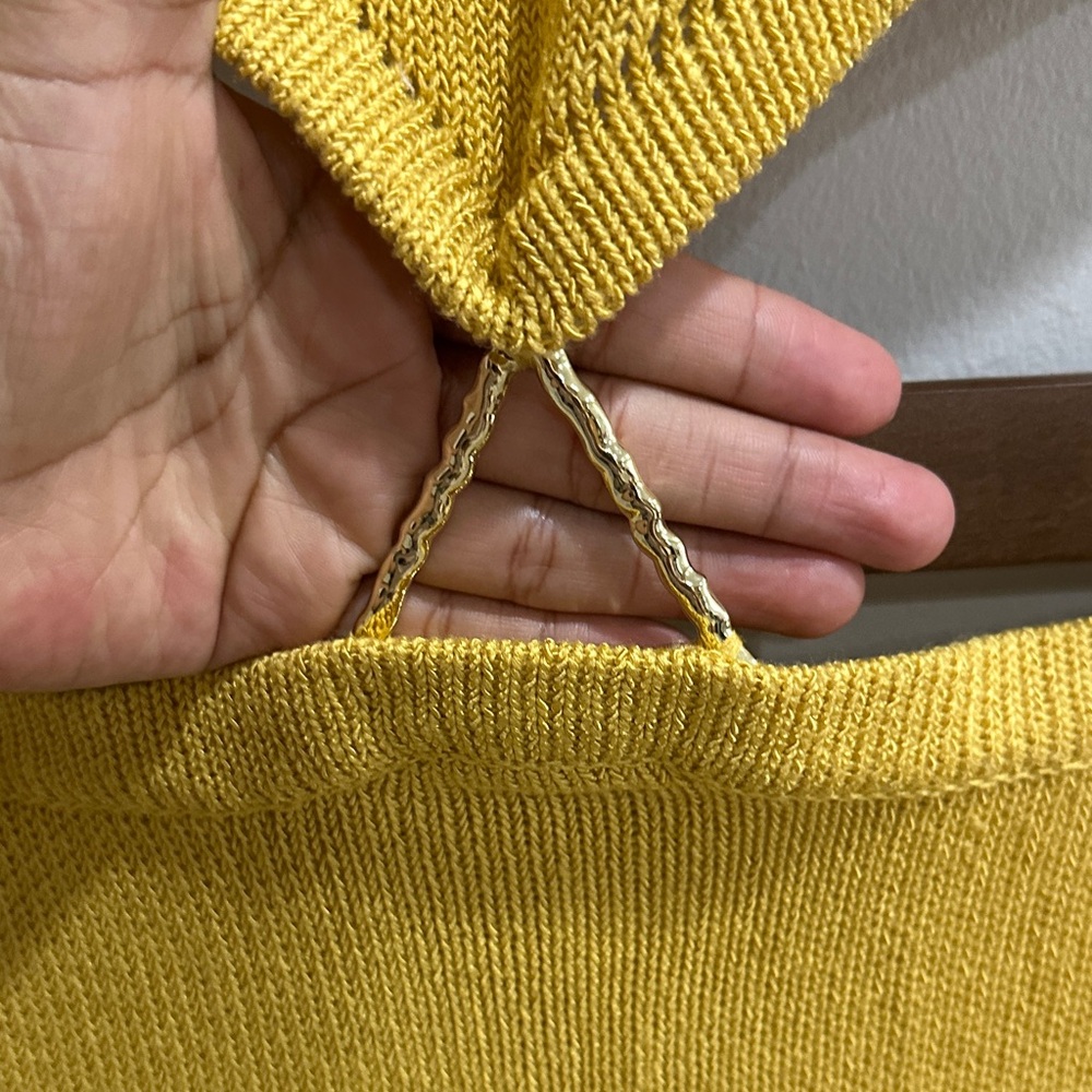 Meshki Anna Flare Sleeve Knit  Dress Yellow - Picture 8 of 16